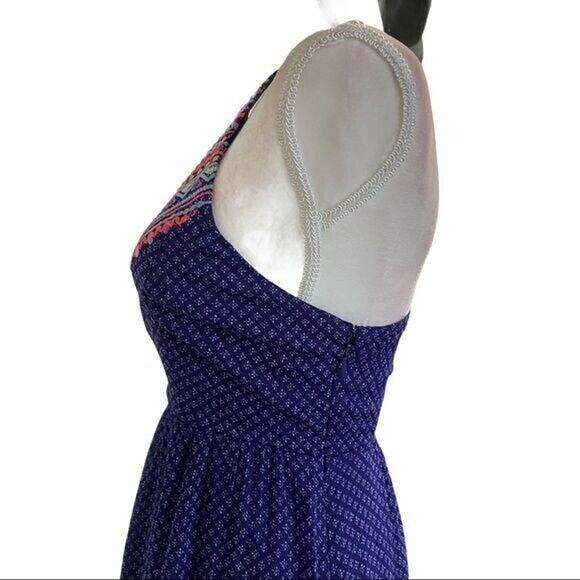 american eagle embroidered Halter Long dress with splip sz 2 backless bohemian - Picture 11 of 12